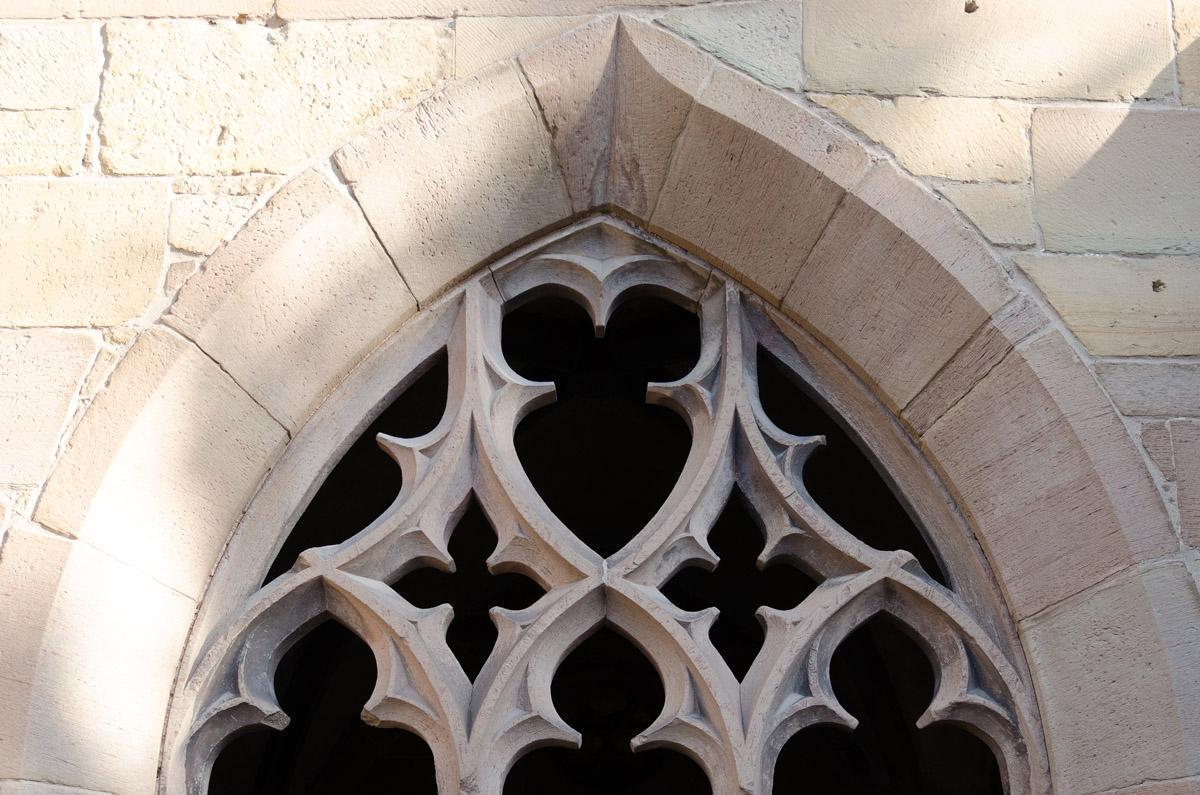 Gothic window in the lay corridor at Maulbronn Monastery