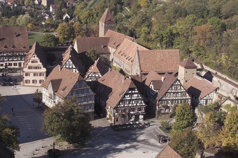 Aerial view of outbuildings at Maulbronn Monastery