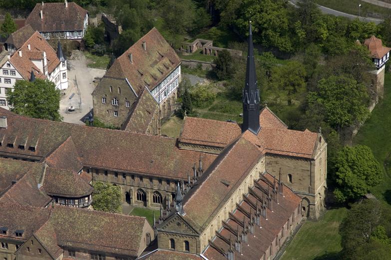 Aerial view of Maulbronn Monastery with eastern courtyard