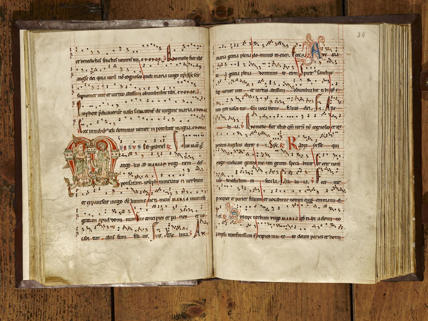 Kloster Maulbronn, Antiphonar aus dem Jahr 1249, ein liturgisches Buch für das Stundengebet