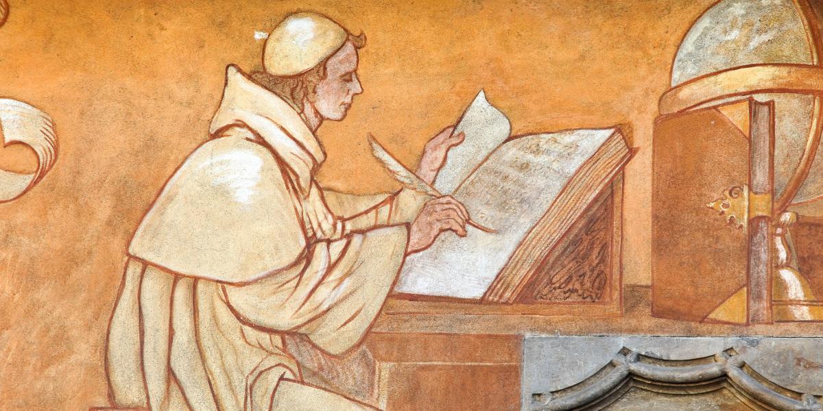 Mönch im Skriptorium