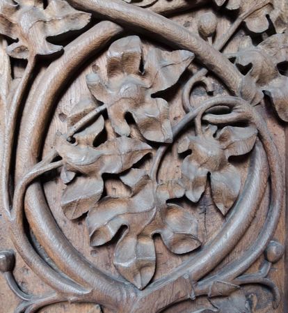 Detail on the choir stalls in the monks' choir at Maulbronn Monastery