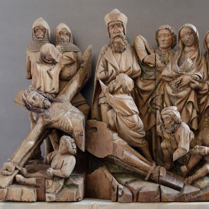 Jesus being nailed to the cross, high altar at Maulbronn monastery church