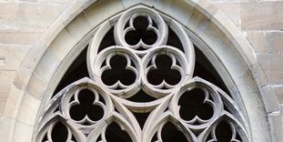 Gothic window in the lay corridor at Maulbronn Monastery