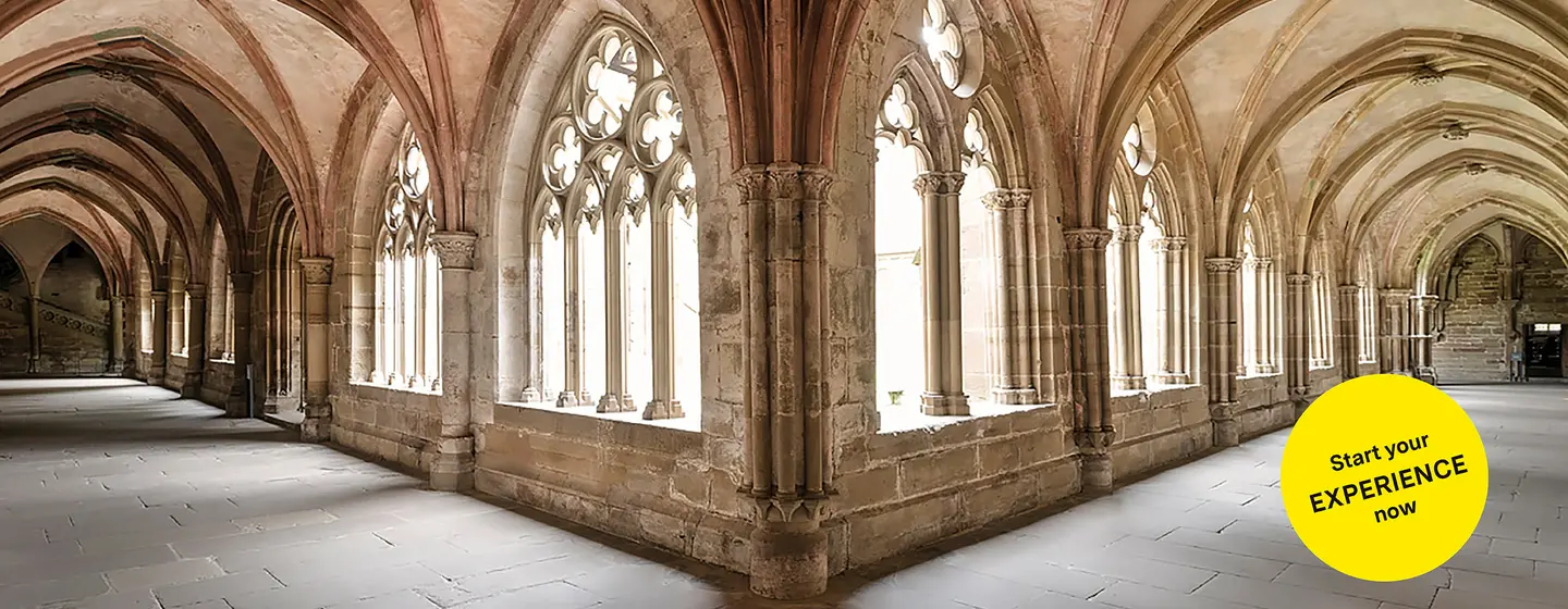 Maulbronn Monastery, advertising banner for the app "Monument BW"