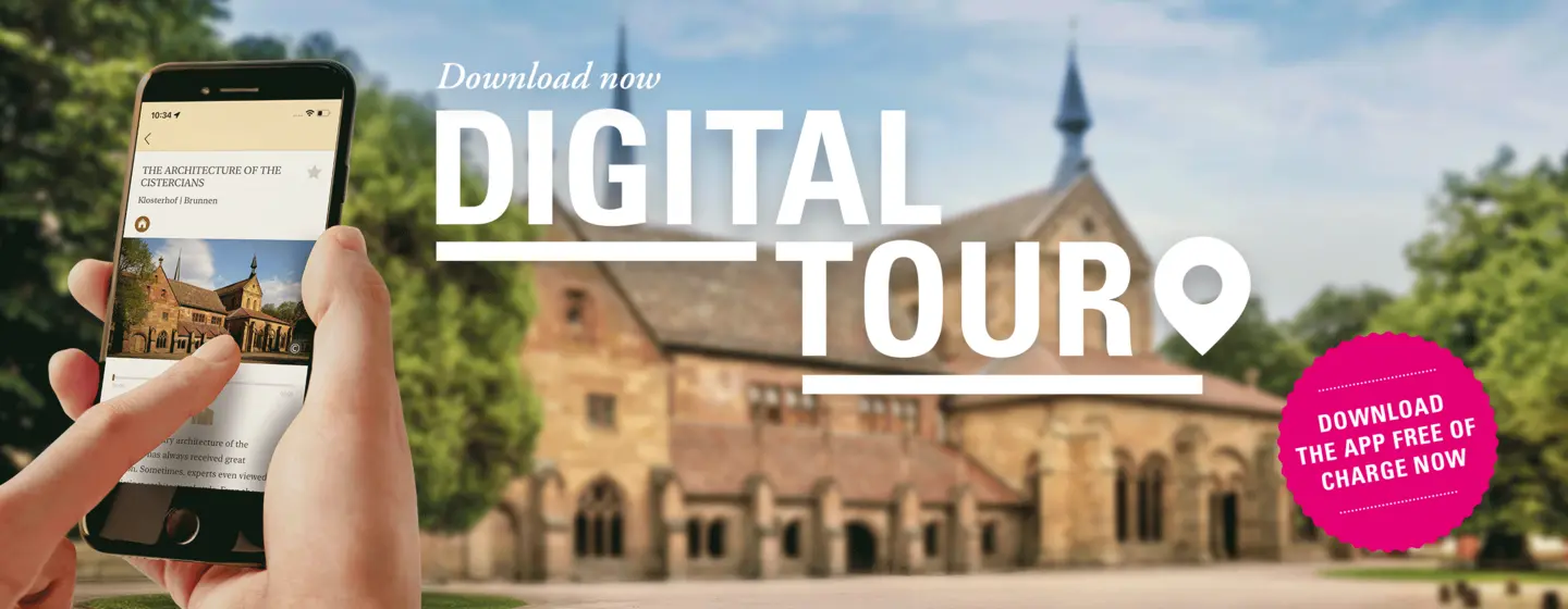 Maulbronn Monastery, advertising banner for the app "Monument BW"