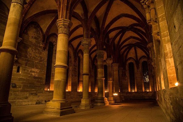Maulbronn Monastery, monks’ refectory by candlelight