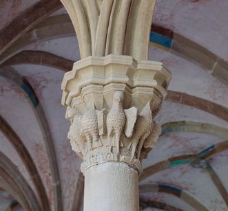 Capital with eight birds in the chapter house at Maulbronn Monastery