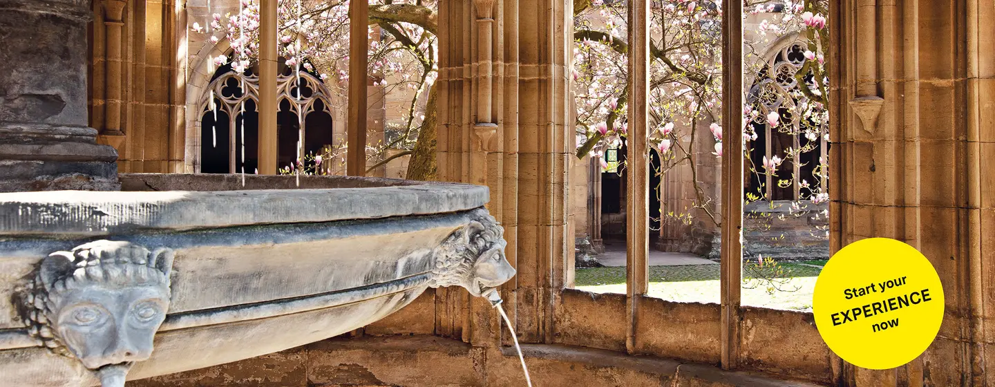 Maulbronn Monastery, advertising banner for the app "Monument BW"