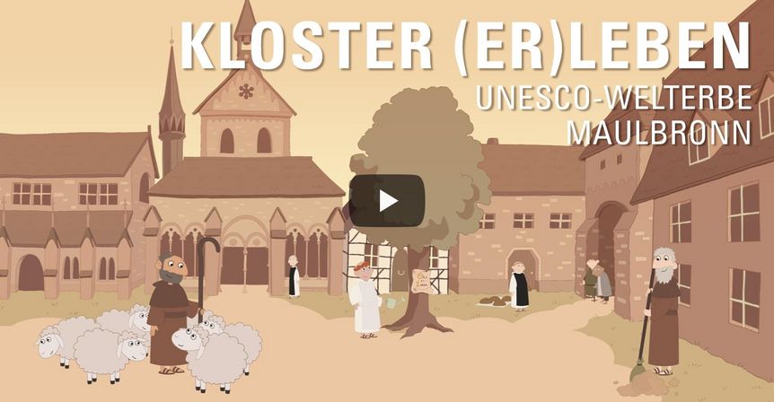 Startbildschirm des Filmes „Kloster (er)leben. Unesco Welterbe Maulbronn"
