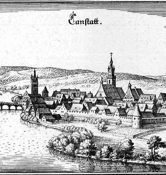 Cannstatt, excerpt from the Topographia Suaviae by Matthäus Merian