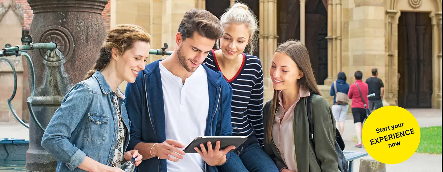 Maulbronn Monastery, advertising banner for the app "Monument BW"