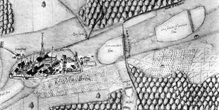 Kloster Maulbronn - Kiesersche Forstkarte Nr. 95 (Detail) aus dem Stromberger Forst von 1684