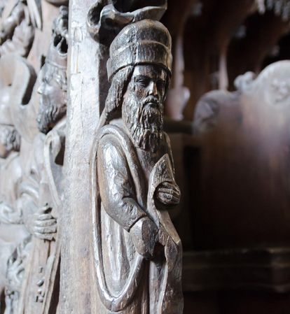 Detail on the choir stalls in the monks' choir at Maulbronn Monastery